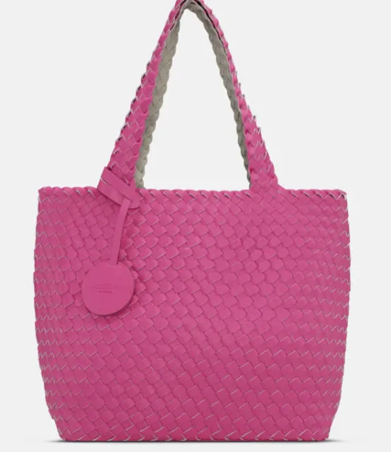 Ilse Jacobsen Totes | The Reversible Woven Tote in Hot Pink & Sand