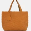 Ilse Jacobsen Totes | The Reversible Woven Tote in Orange & Gold