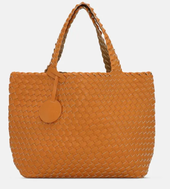 Ilse Jacobsen Totes | The Reversible Woven Tote in Orange & Gold