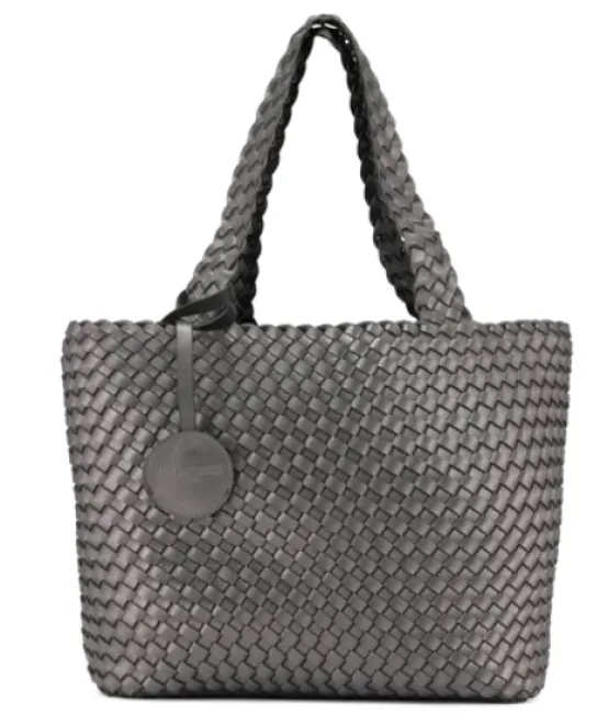 Ilse Jacobsen Totes | Accessories | The Reversible Woven Tote in Black & Gunmetal