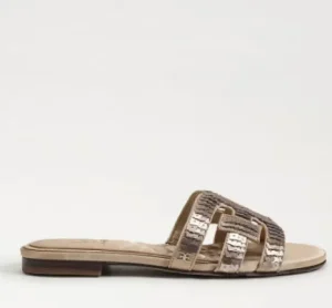 Sam Edelman Sandals | The Sequin Bay Slide Sandal in Molten Gold