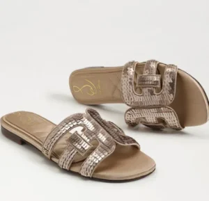 Sam Edelman Sandals | The Sequin Bay Slide Sandal in Molten Gold