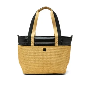 Think Royln Totes | The Trailblazer Shoulder Bag in Dune Raffia and Black