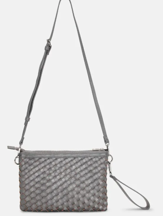 Ilse Jacobsen Cross-Bodies | The Woven Crossbody in Gun Metal