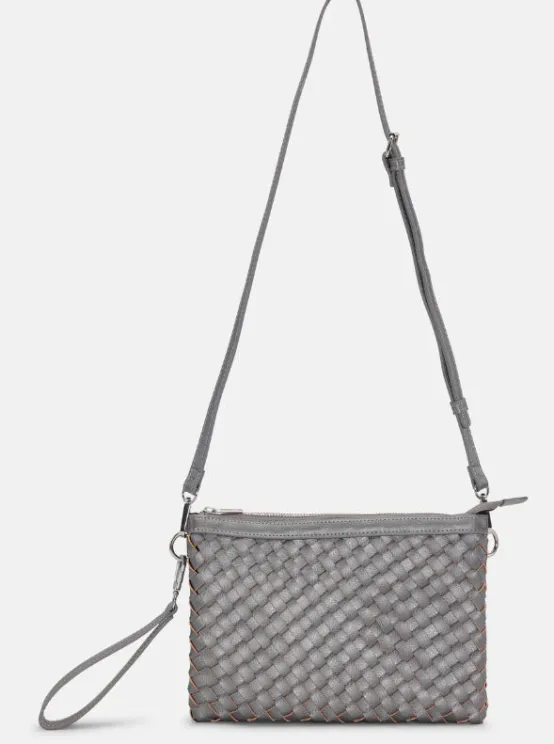 Ilse Jacobsen Cross-Bodies | The Woven Crossbody in Gun Metal