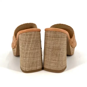 Fuego Sandals | The Woven Platform Slide Sandal in Luggage