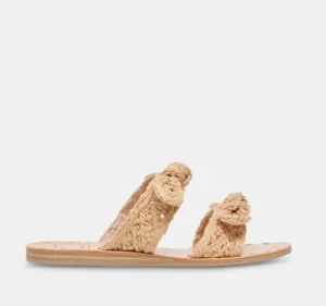 Dolce Vita Sandals | The Woven Raffia Dual Bow Flat Sandal in